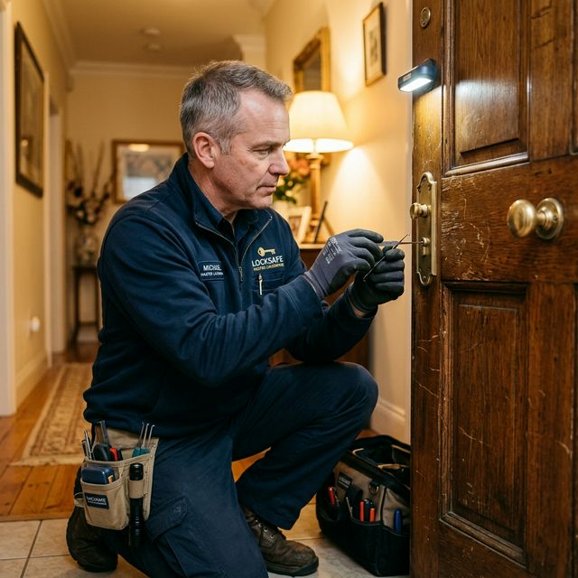 Técnico de Cerrajeros Donostia operando en domicilio